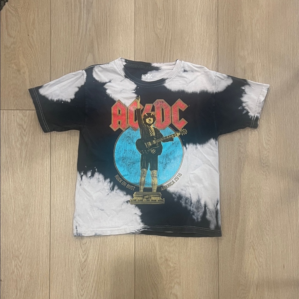 AC/DC Kids Black and White Tie-Dye T-Shirt